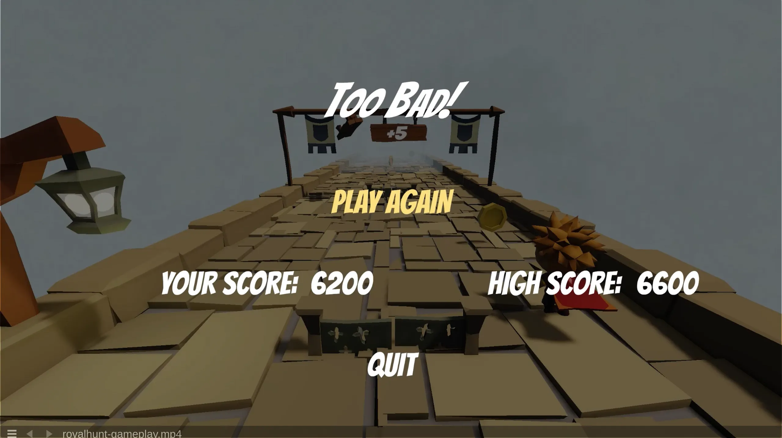 Endless Runner — obstacle density mid-run: spawn interval decreasing after several checkpoints